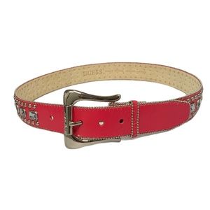 pink guess belt